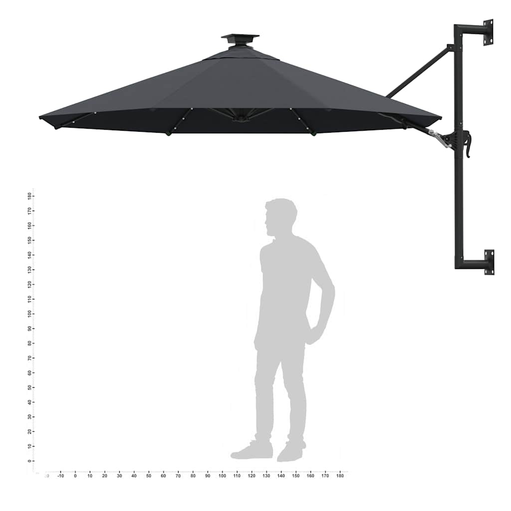 Garden Parasol | Anthracite | Polyester fabric, Metal | Large | Tiltable