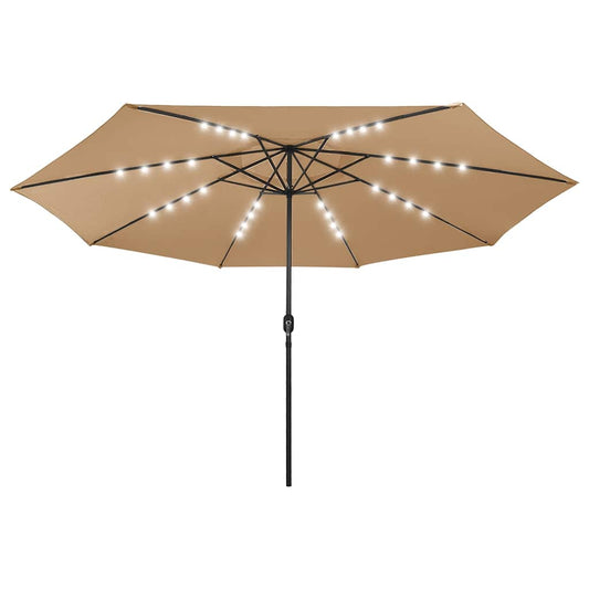 Garden Parasol with LED Lights 400 cm Taupe Garden Parasol with LED Lights 400 cm Taupe