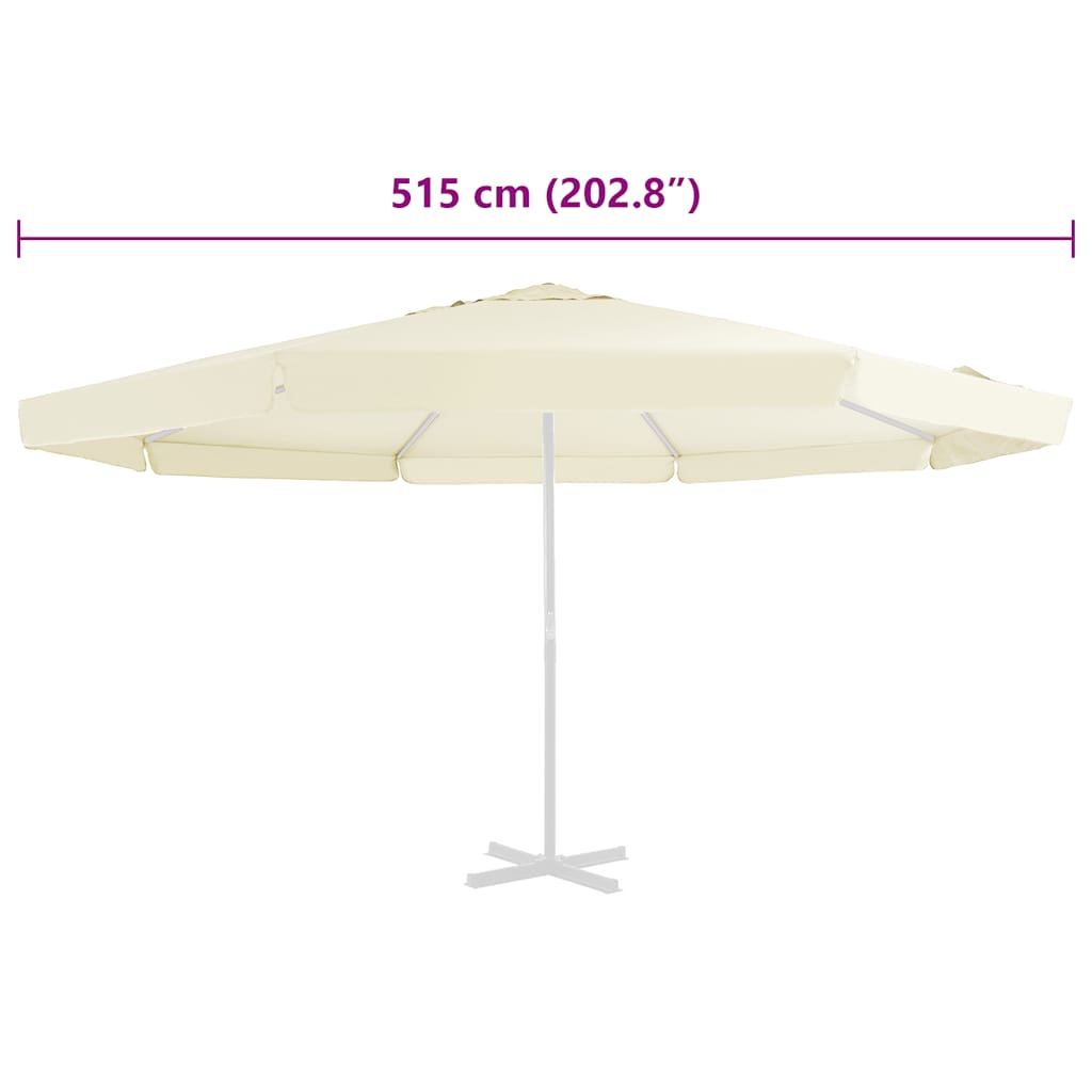 312538 vidaXL Replacement Fabric for Outdoor Parasol Sand 515 cm