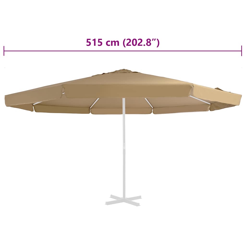 Replacement Fabric for Outdoor Parasol Taupe 515 cm
