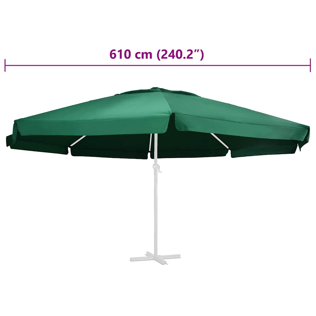 312547 vidaXL Replacement Fabric for Outdoor Parasol Green 610 cm