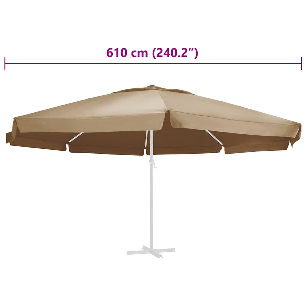 Replacement Fabric for Outdoor Parasol Taupe 610 cm