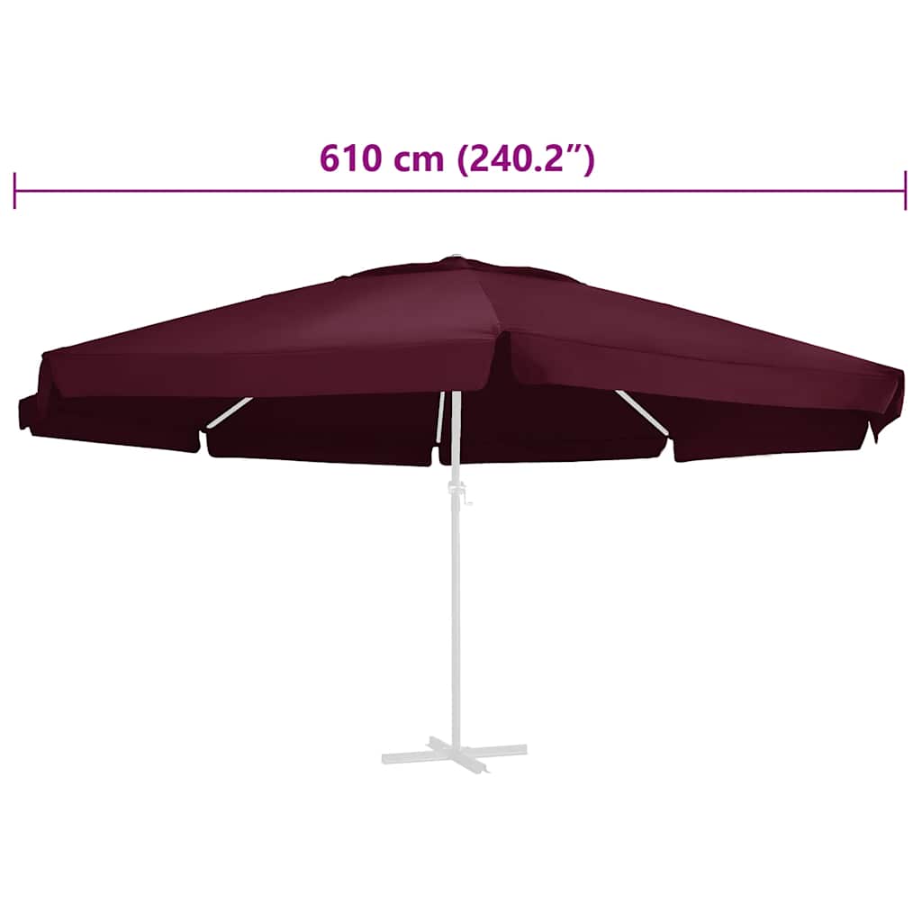 312550 vidaXL Replacement Fabric for Outdoor Parasol Bordeaux Red 610 cm