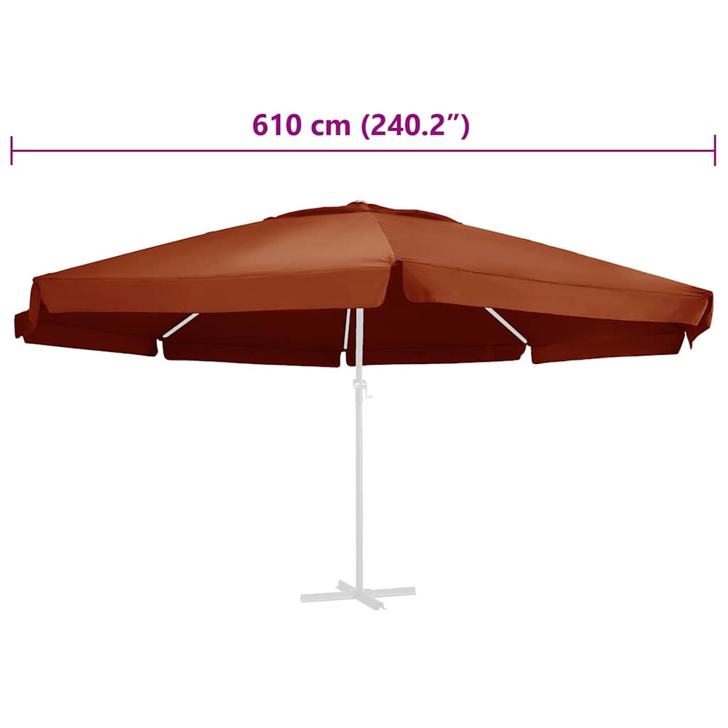 Replacement Fabric for Outdoor Parasol Terracotta 610 cm