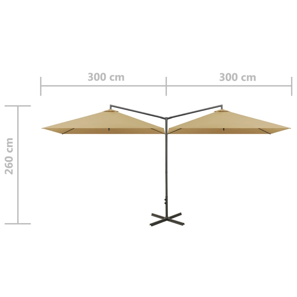 Garden Parasol | Taupe | Fabric (100% polyester), powder-coated steel