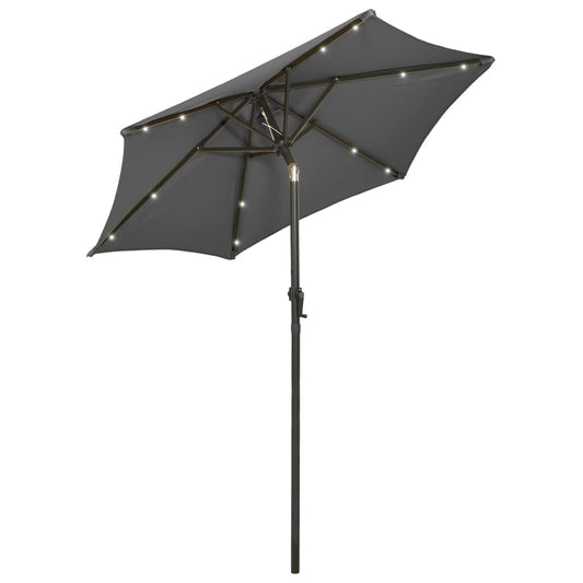 Garden Parasol with LED Lights Anthracite 200x211 cm Aluminium Garden Parasol with LED Lights Anthracite 200x211 cm Aluminium