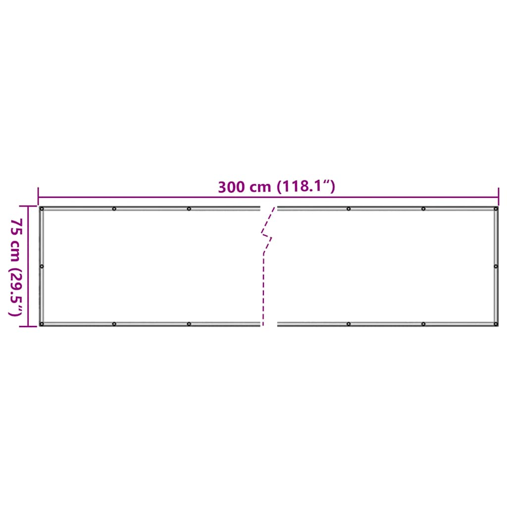Balcony Screen Anthracite 75x300 cm Oxford Fabric