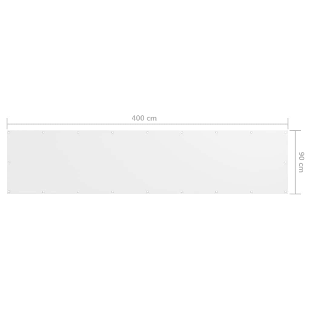 Balcony Screen White 90x400 cm Oxford Fabric