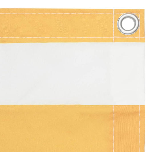 Balcony Screen White and Yellow 120x600 cm Oxford Fabric Balcony Screen White and Yellow 120x600 cm Oxford Fabric