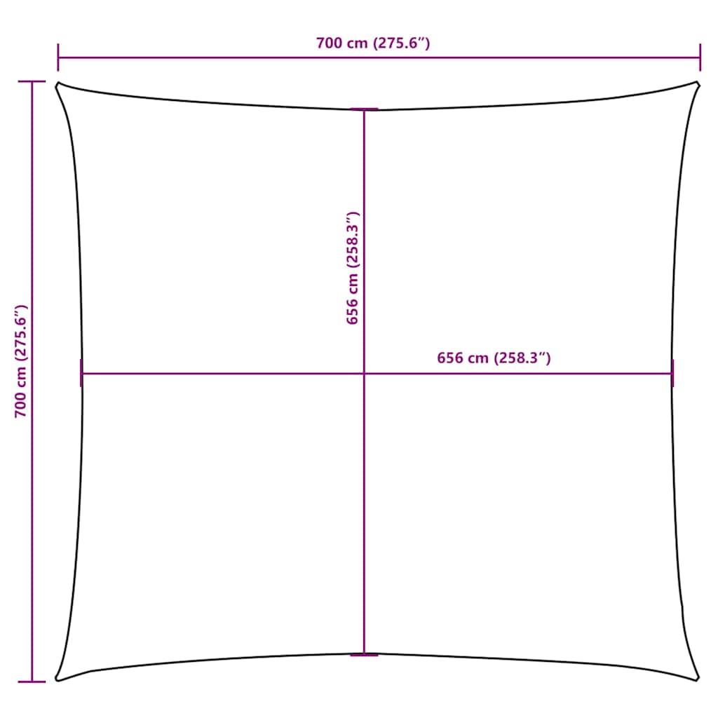 135088 vidaXL Sunshade Sail Oxford Fabric Square 7x7 m Anthracite