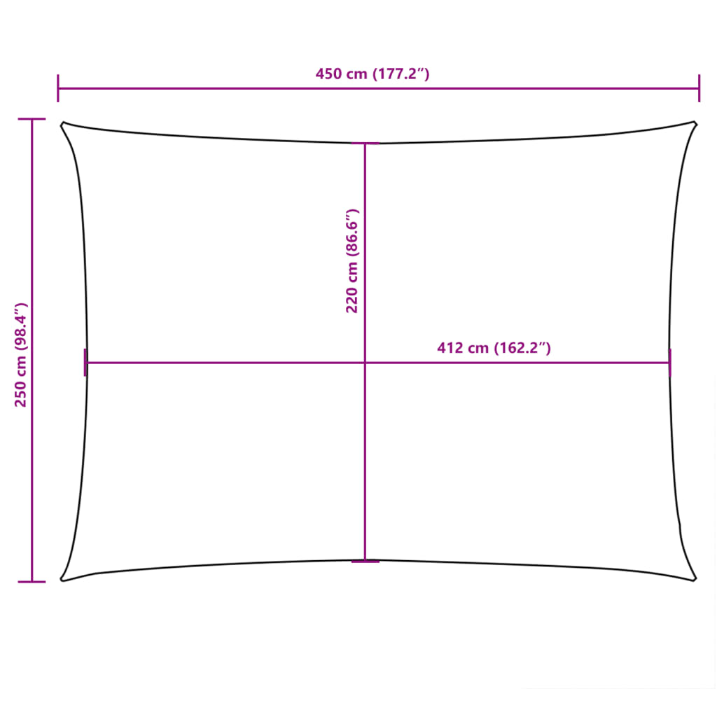 Sunshade Sail Oxford Fabric Rectangular 2.5x4.5 m Anthracite