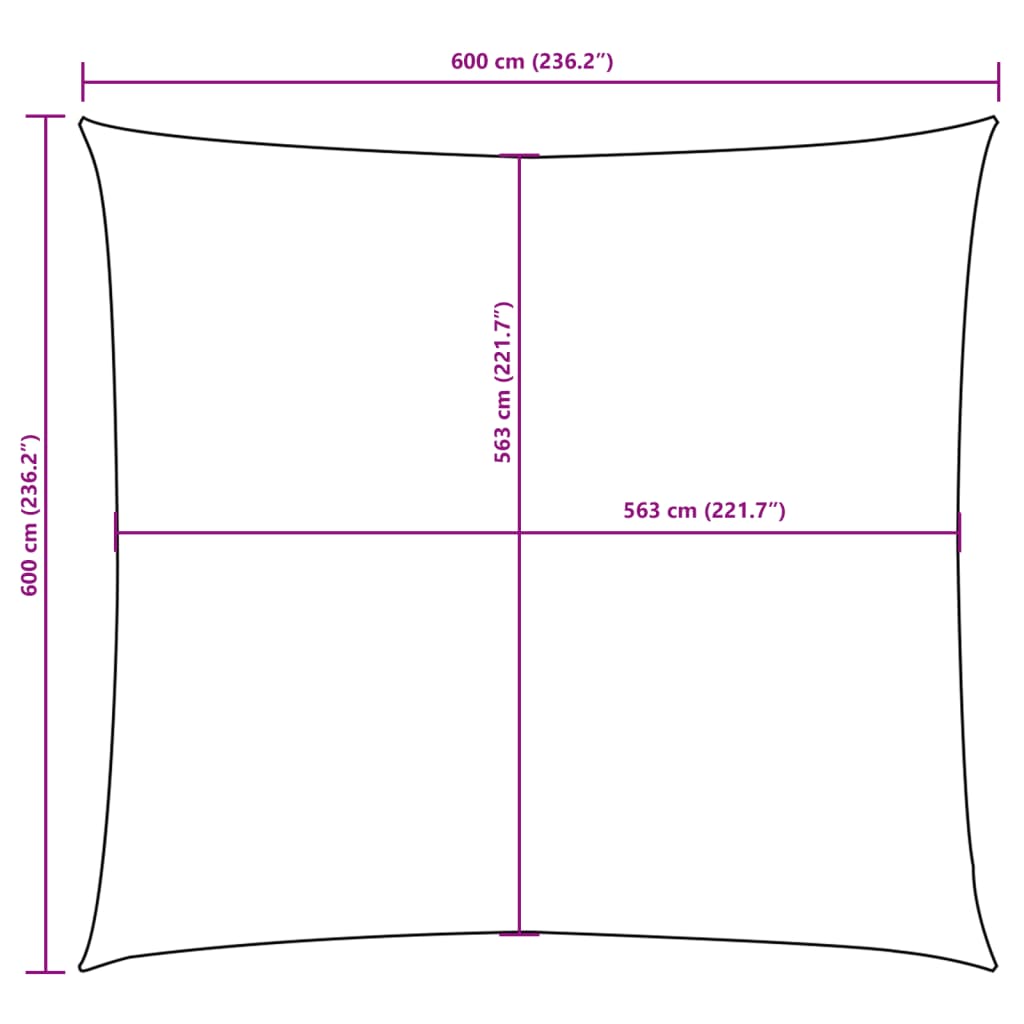 Sunshade Sail Oxford Fabric Square 6x6 m Cream