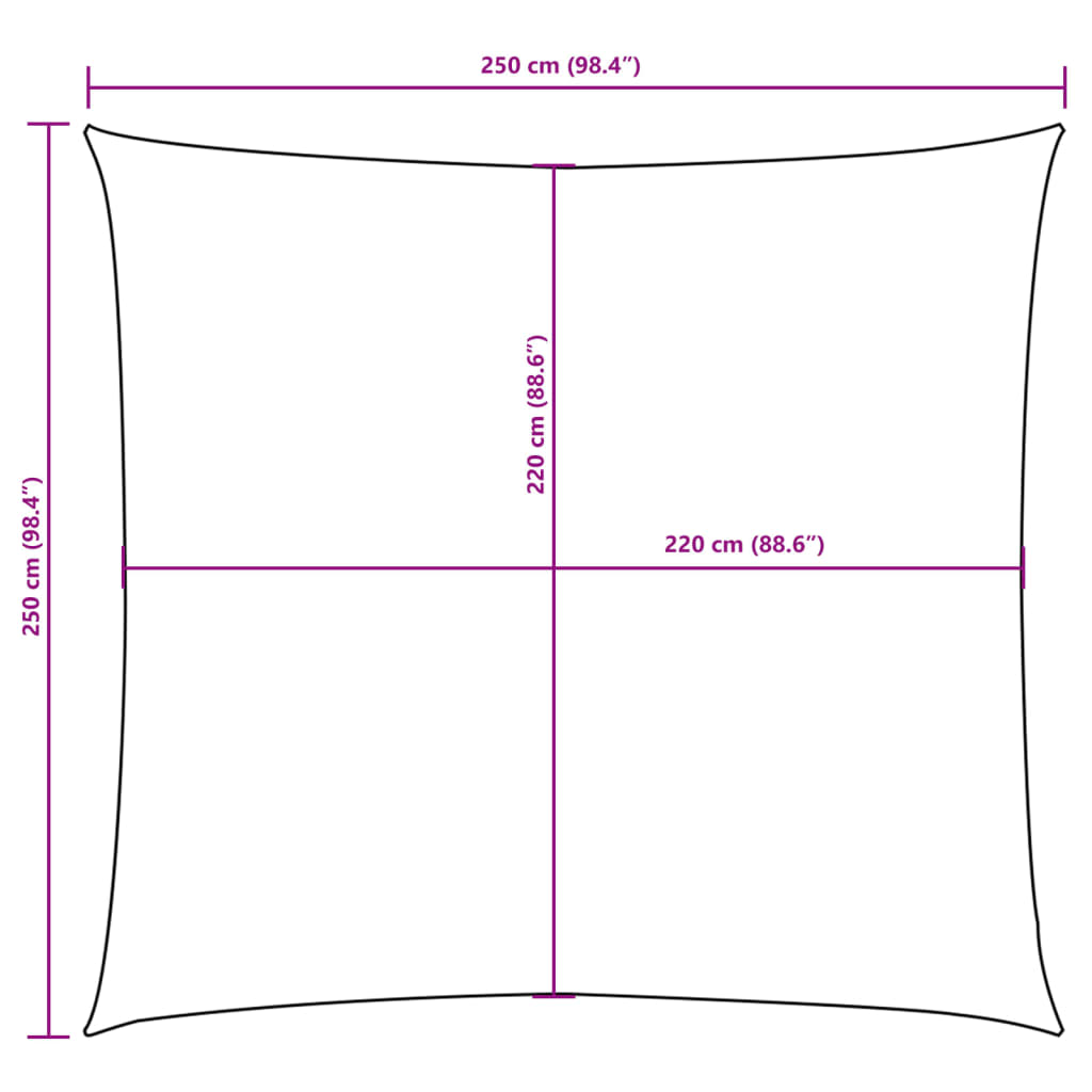 Sunshade Sail Oxford Fabric Square 2.5x2.5 m White