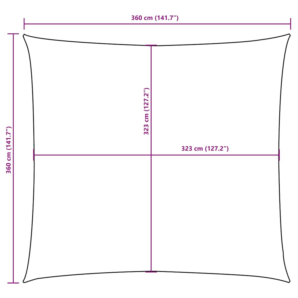 Sunshade Sail Oxford Fabric Square 3.6x3.6 m White