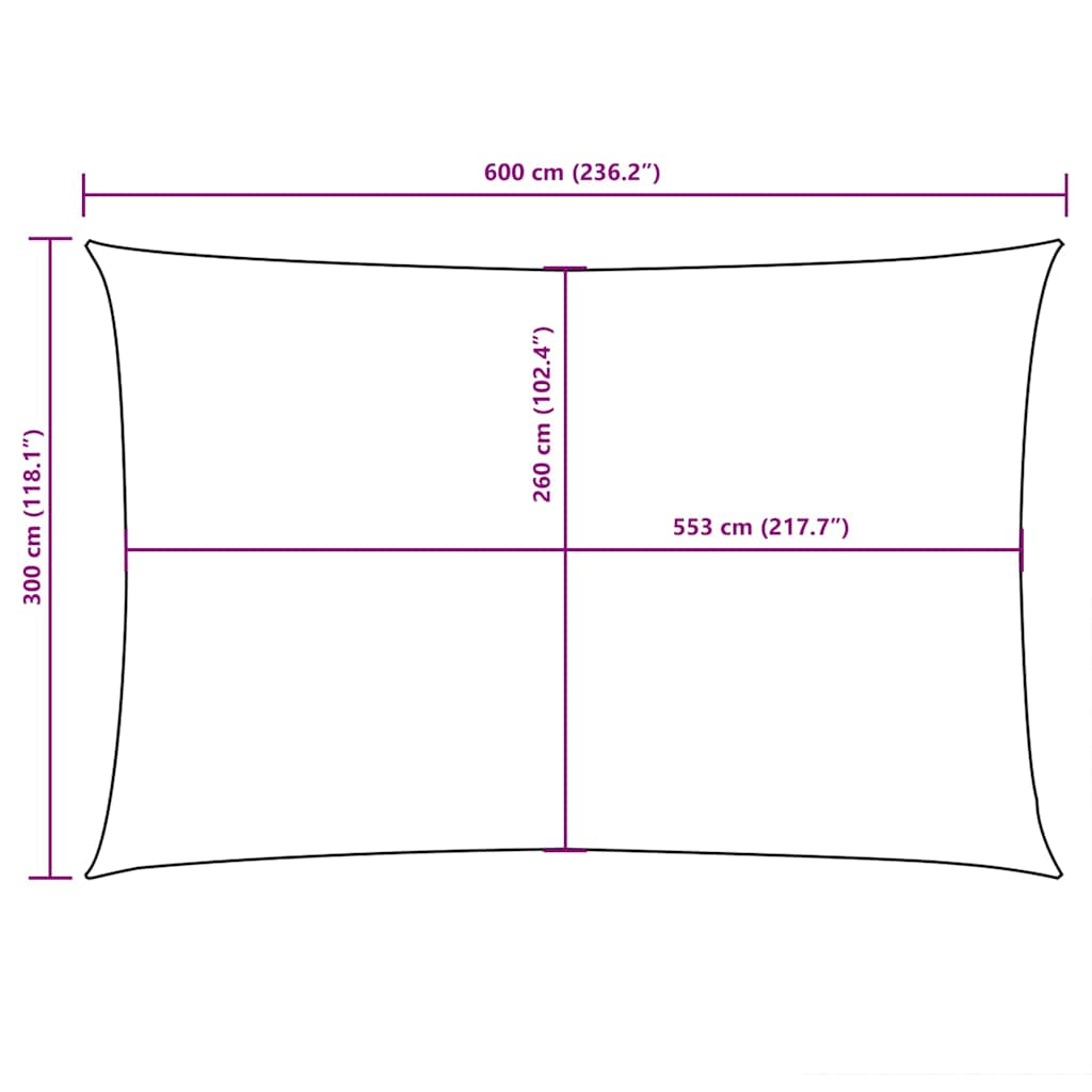 Sunshade Sail Oxford Fabric Rectangular 3x6 m White