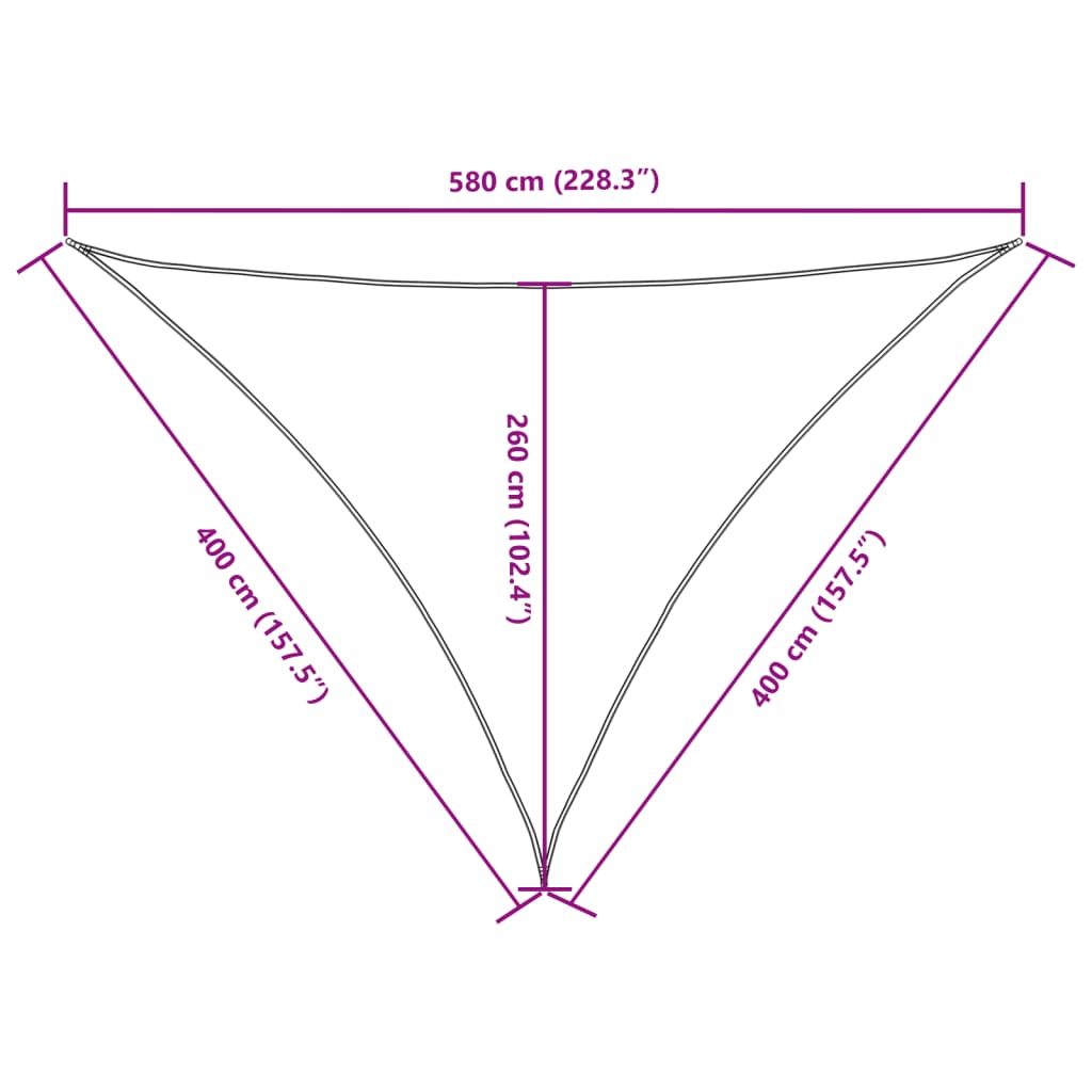 Sunshade Sail Oxford Fabric Triangular 4x4x5.8 m White