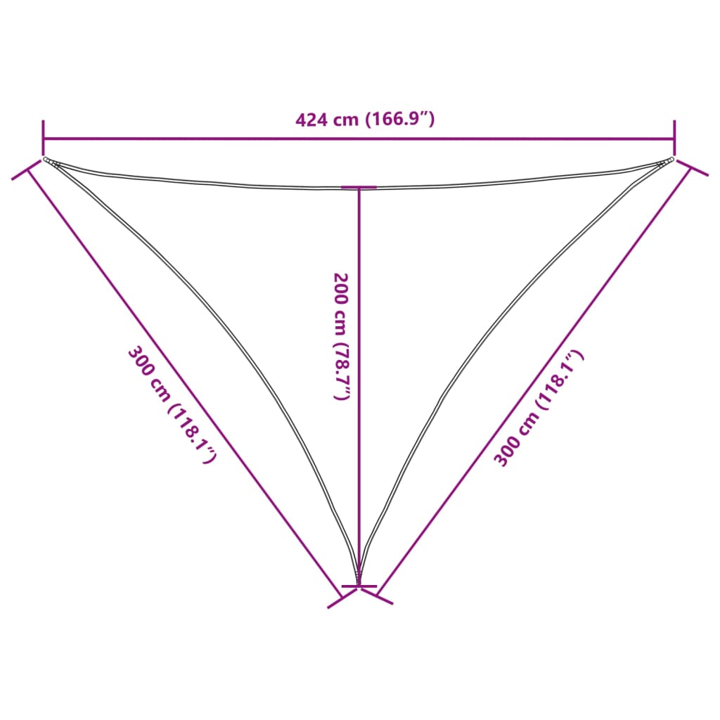 Sunshade Sail Oxford Fabric Triangular 3x3x4.24 m Dark Green
