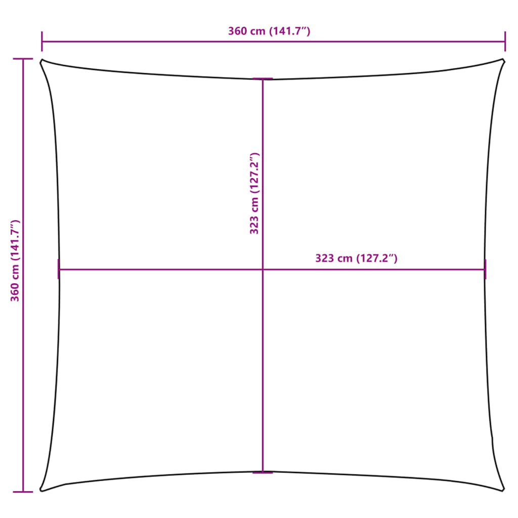Sunshade Sail Oxford Fabric Square 3.6x3.6 m Blue