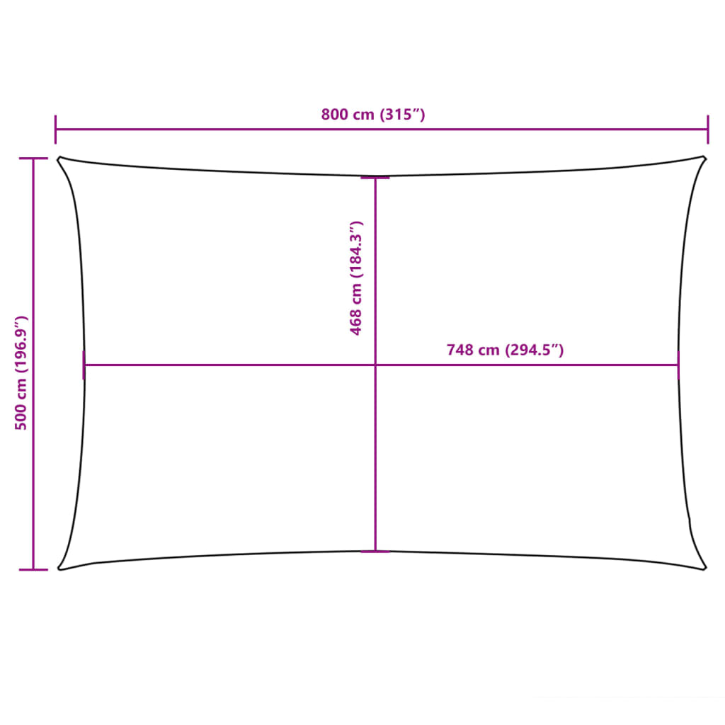 Sunshade Sail Oxford Fabric Rectangular 5x8 m Yellow