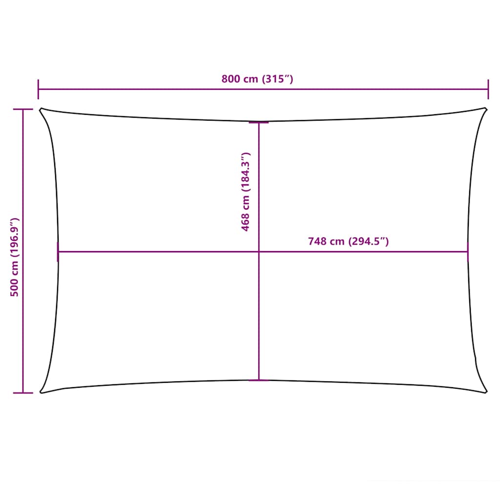 Sunshade Sail Oxford Fabric Rectangular 5x8 m Yellow