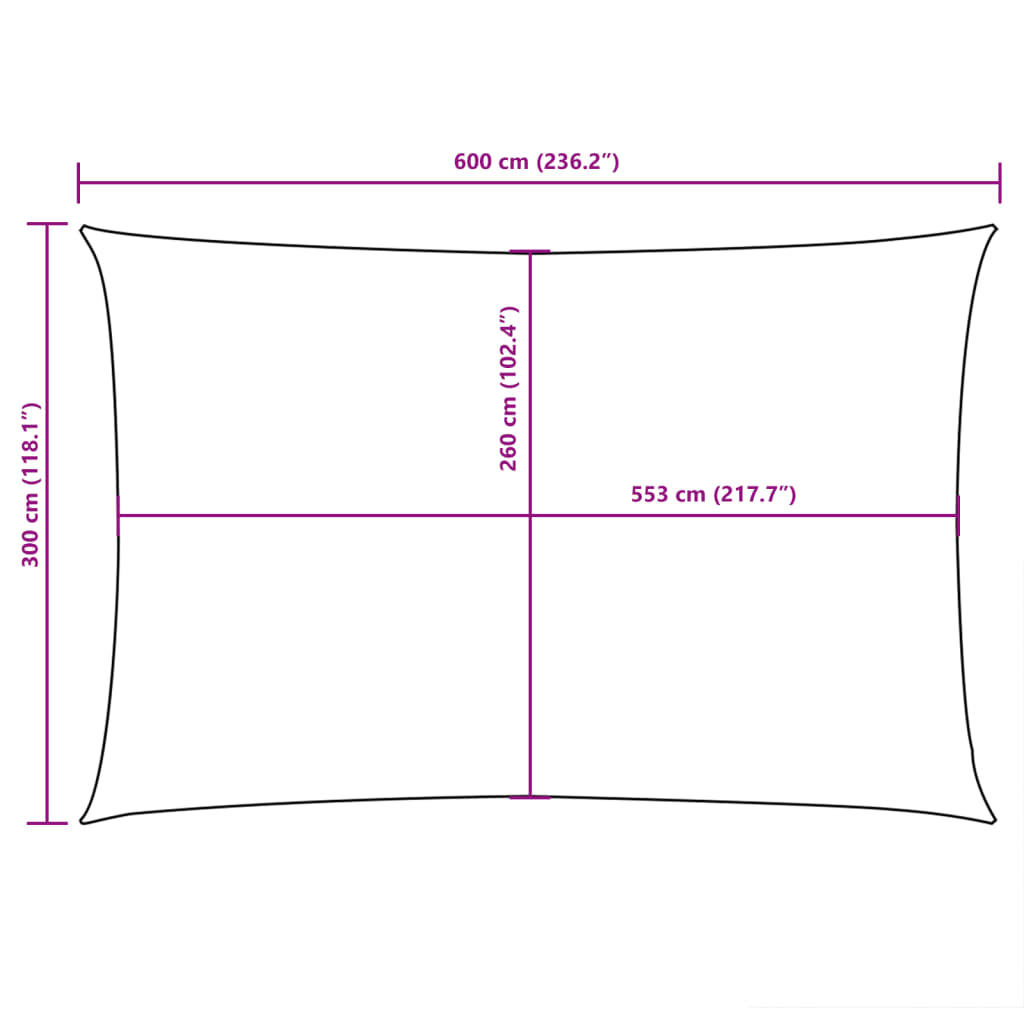 Sunshade Sail Oxford Fabric Rectangular 3x6 m Orange