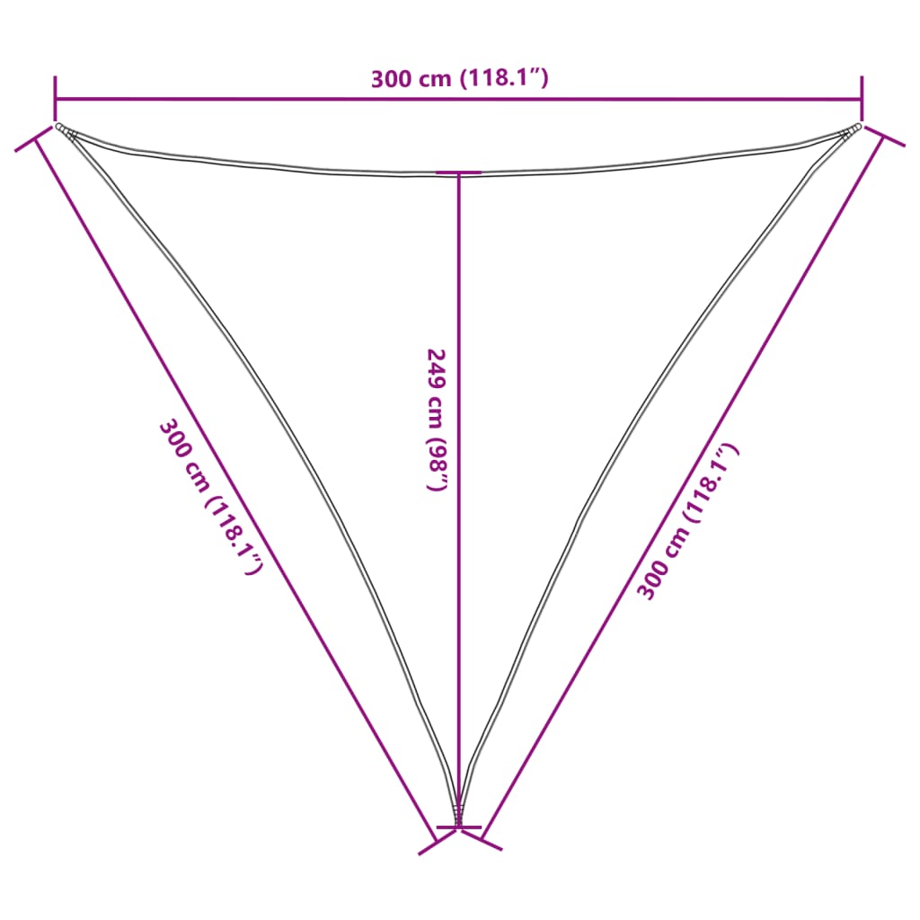 Sunshade Sail Oxford Fabric Triangular 3x3x3 m Orange