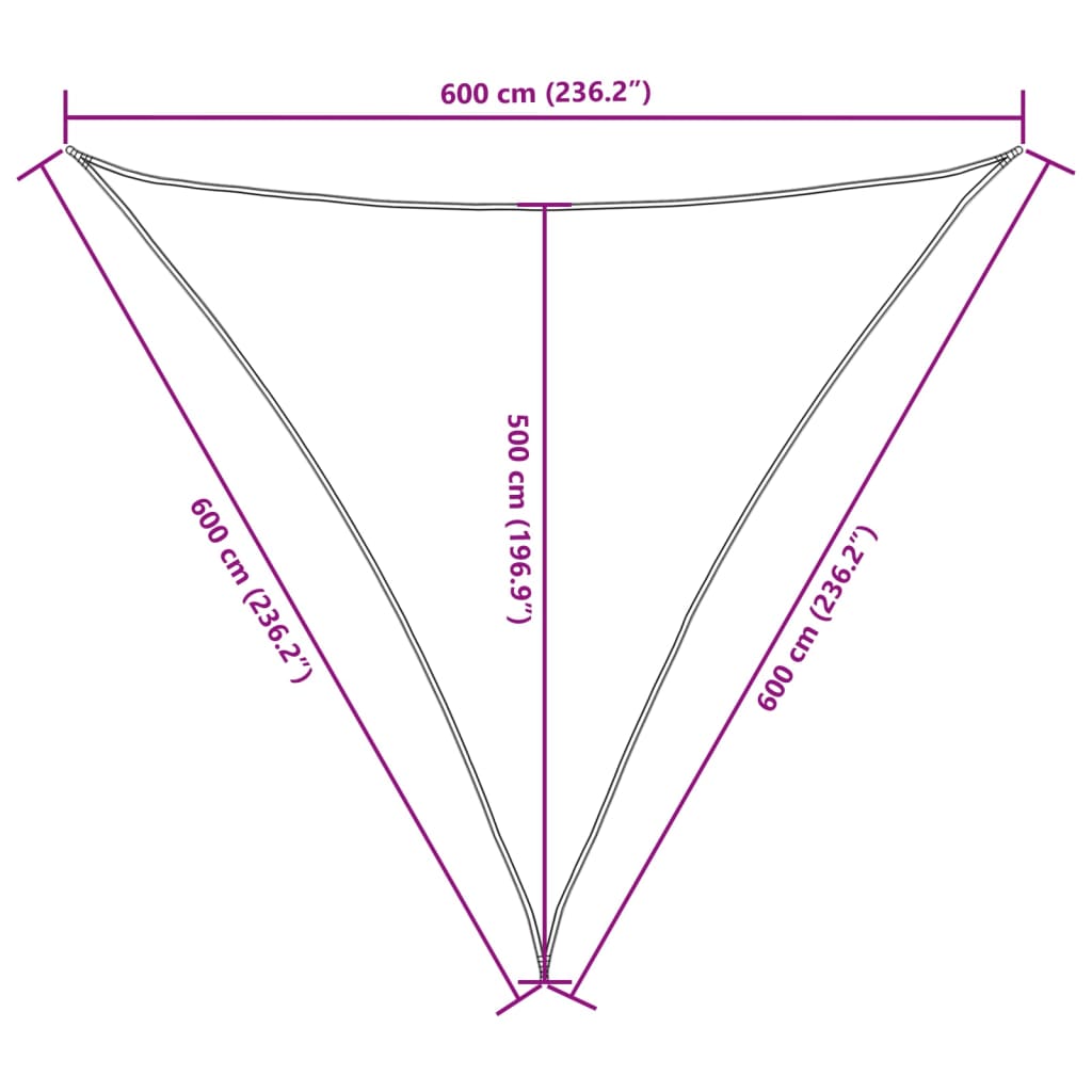 Sunshade Sail Oxford Fabric Triangular 6x6x6 m Orange