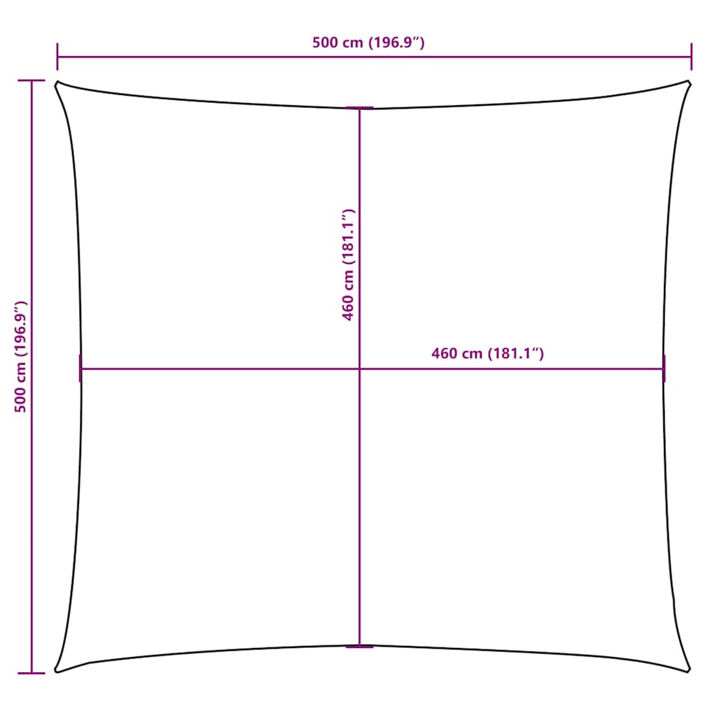 135746 vidaXL Sunshade Sail Oxford Fabric Square 5x5 m Black