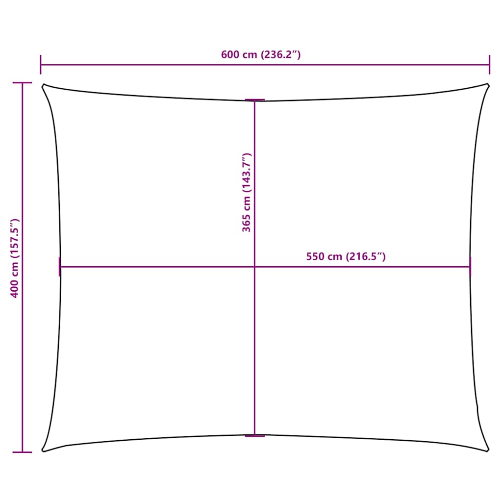 135767 vidaXL Sunshade Sail Oxford Fabric Rectangular 4x6 m Black