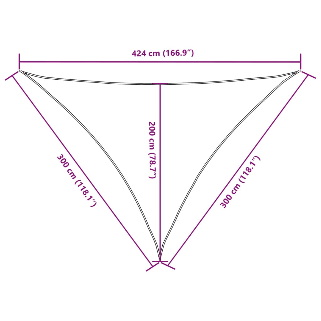 Sunshade Sail Oxford Fabric Triangular 3x3x4.24 m Black