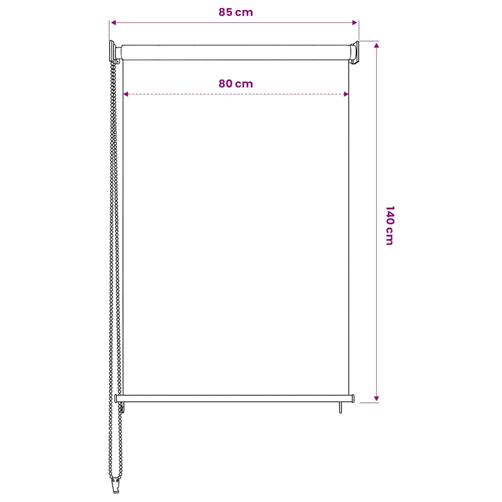 Outdoor Roller Blind 85(W)x140(H) cm Beige