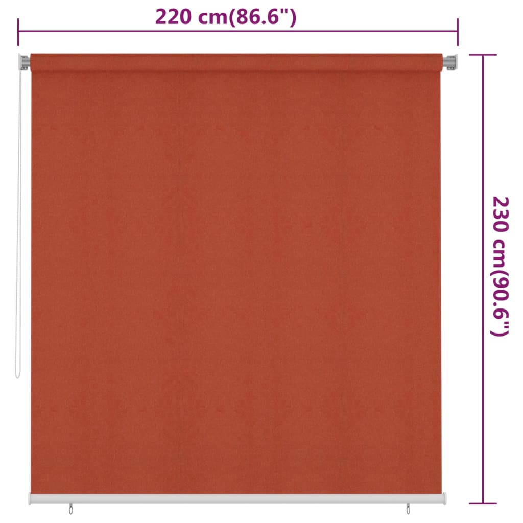 Outdoor Roller Blind 220x230 cm Terracotta HDPE