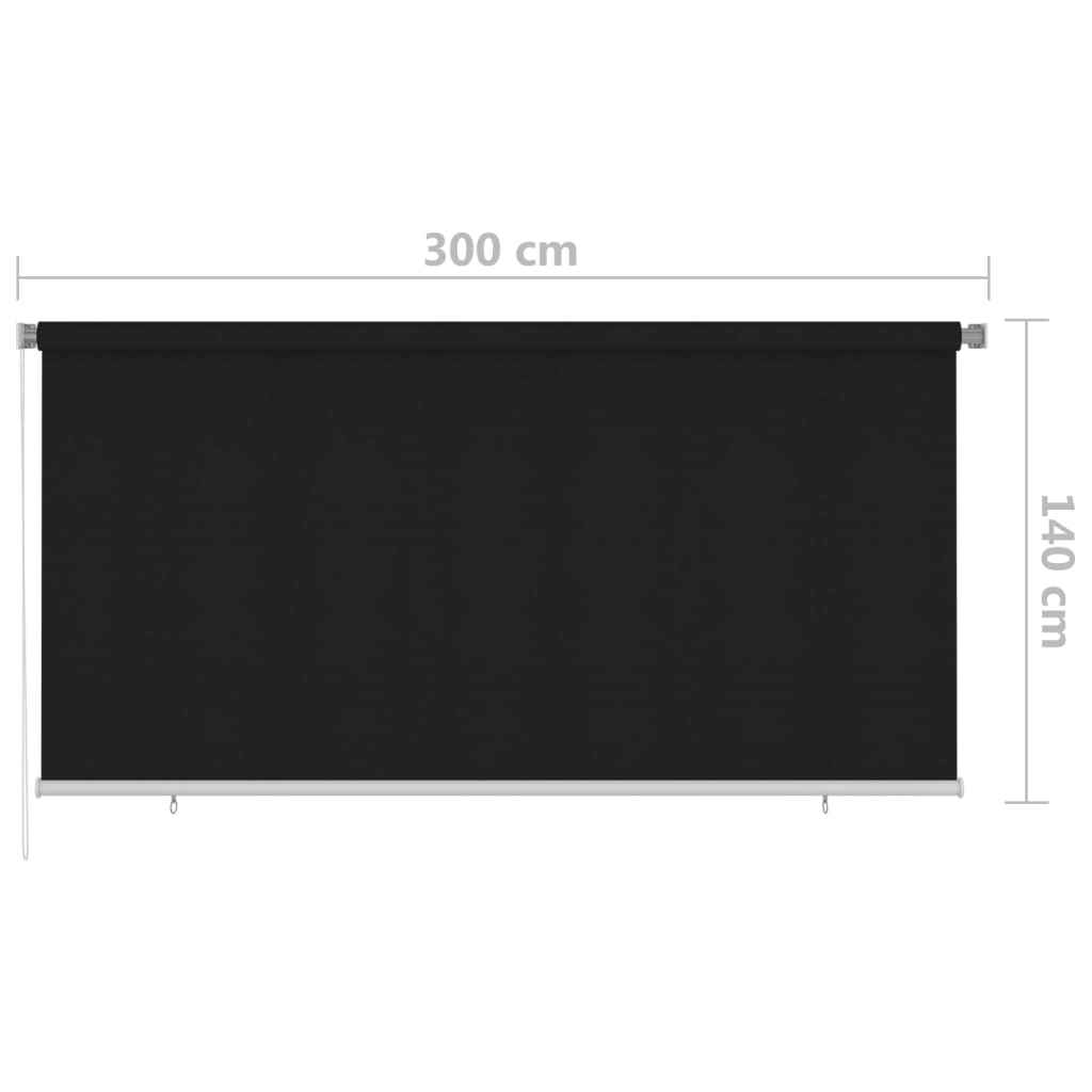 Outdoor Roller Blind 300x140 cm Black