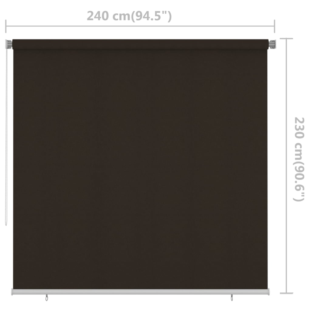 Outdoor Roller Blind 240x230 cm Brown