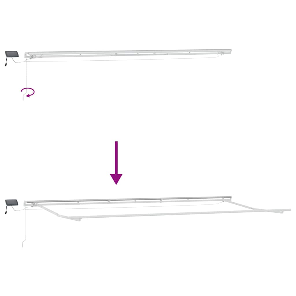 Awning Frame with LED Strip Lights White 600 x 300 cm Aluminium