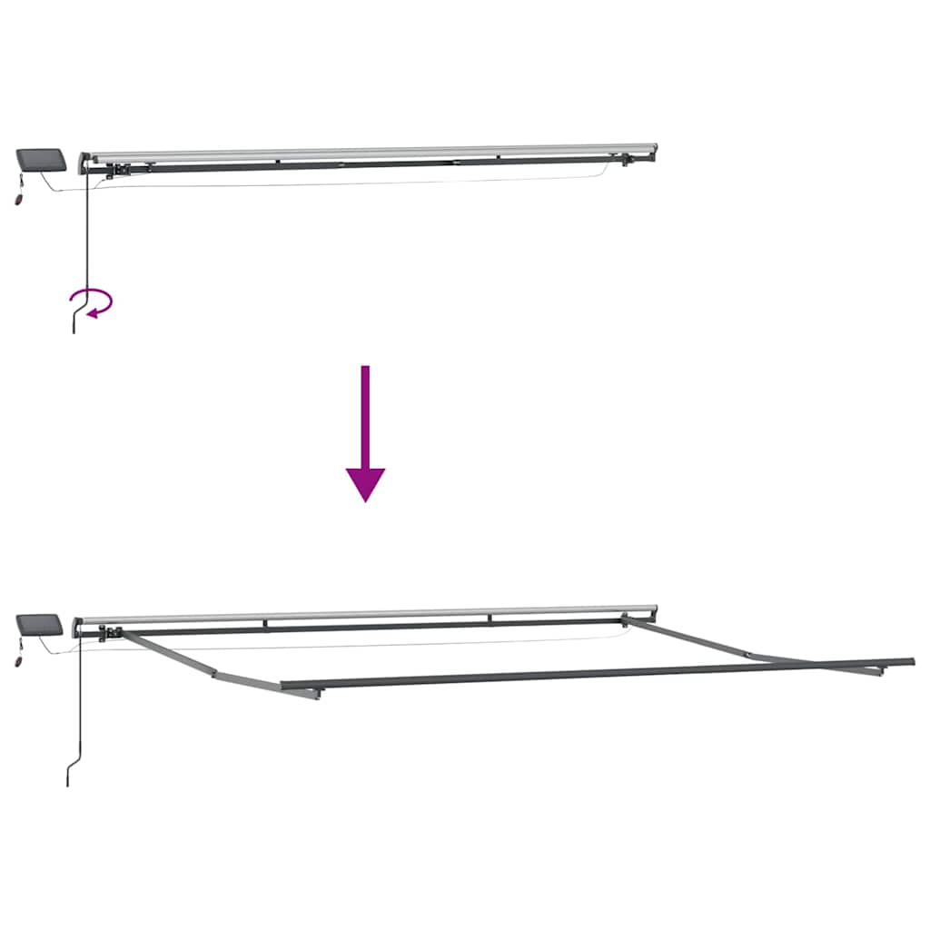 Awning Frame Manual Anthracite 400 x 300 cm Aluminium
