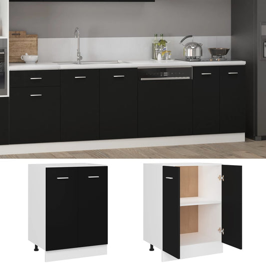 Bottom Cabinet Black 60x46x81.5 cm Engineered Wood Bottom Cabinet Black 60x46x81.5 cm Engineered Wood