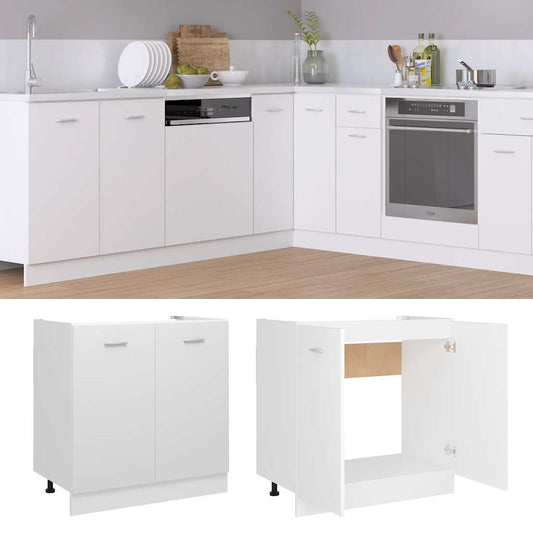 Sink Bottom Cabinet Lyon White 80x46x81.5 cm Engineered Wood Sink Bottom Cabinet Lyon White 80x46x81.5 cm Engineered Wood