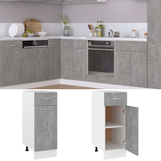 Drawer Bottom Cabinet Lyon Concrete Grey 30x46x81.5 cm Engineered Wood Drawer Bottom Cabinet Lyon Concrete Grey 30x46x81.5 cm Engineered Wood