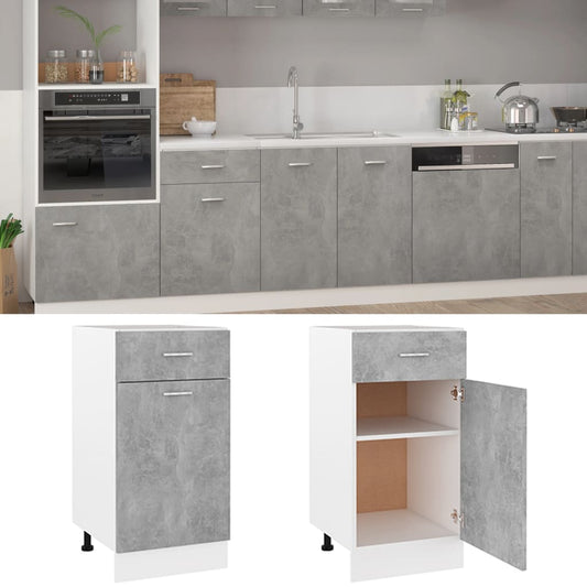 Drawer Bottom Cabinet Concrete Grey 40x46x81.5 cm Drawer Bottom Cabinet Concrete Grey 40x46x81.5 cm