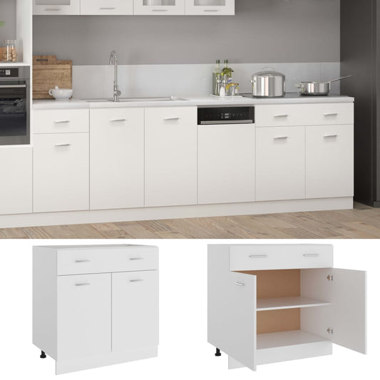 Drawer Bottom Cabinet Lyon White 80x46x81.5 cm Engineered Wood Drawer Bottom Cabinet Lyon White 80x46x81.5 cm Engineered Wood