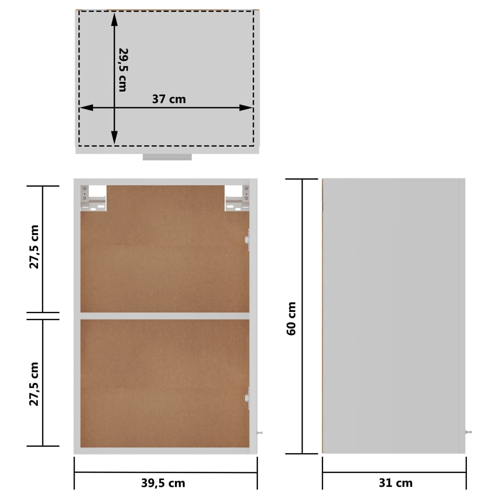 Hanging Cabinet Lyon White 39.5x31x60 cm Engineered Wood