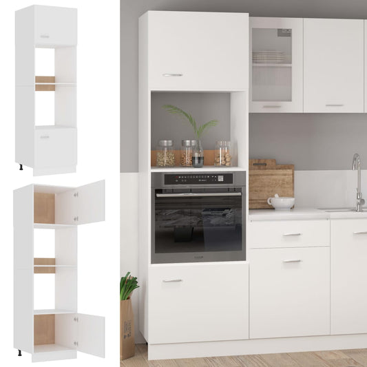 Microwave Cabinet Lyon White 60x57x207 cm Engineered Wood Microwave Cabinet Lyon White 60x57x207 cm Engineered Wood