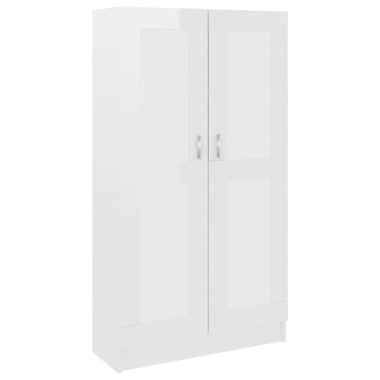 Book Cabinet High Gloss White 82.5x30.5x150 cm Engineered Wood Book Cabinet High Gloss White 82.5x30.5x150 cm Engineered Wood