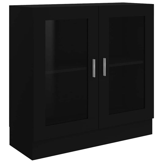 802742 vidaXL Vitrine Cabinet Black 82,5x30,5x80 cm Engineered Wood 802742 vidaXL Vitrine Cabinet Black 82,5x30,5x80 cm Engineered Wood
