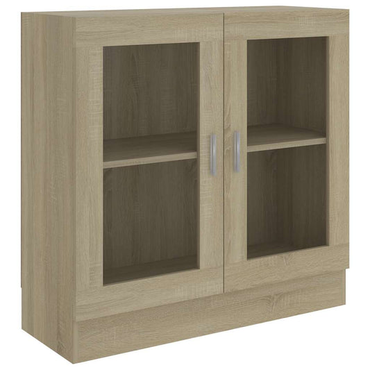 802744 vidaXL Vitrine Cabinet Sonoma Oak 82,5x30,5x80 cm Engineered Wood 802744 vidaXL Vitrine Cabinet Sonoma Oak 82,5x30,5x80 cm Engineered Wood