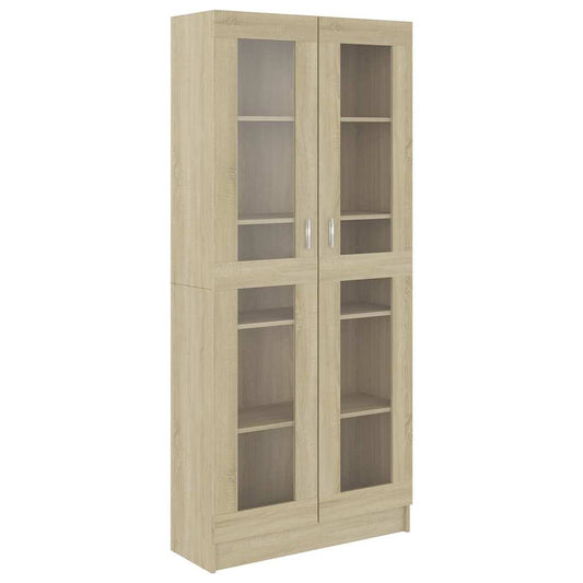 802771 vidaXL Vitrine Cabinet Sonoma Oak 82,5x30,5x185 cm Engineered Wood 802771 vidaXL Vitrine Cabinet Sonoma Oak 82,5x30,5x185 cm Engineered Wood