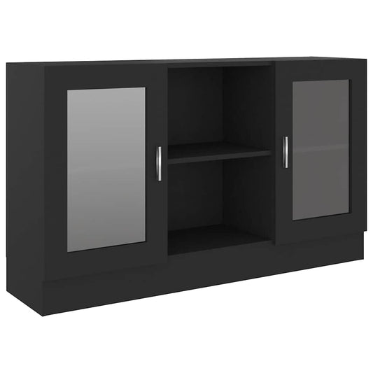 802787 vidaXL Vitrine Cabinet Black 120x30,5x70 cm Engineered Wood 802787 vidaXL Vitrine Cabinet Black 120x30,5x70 cm Engineered Wood