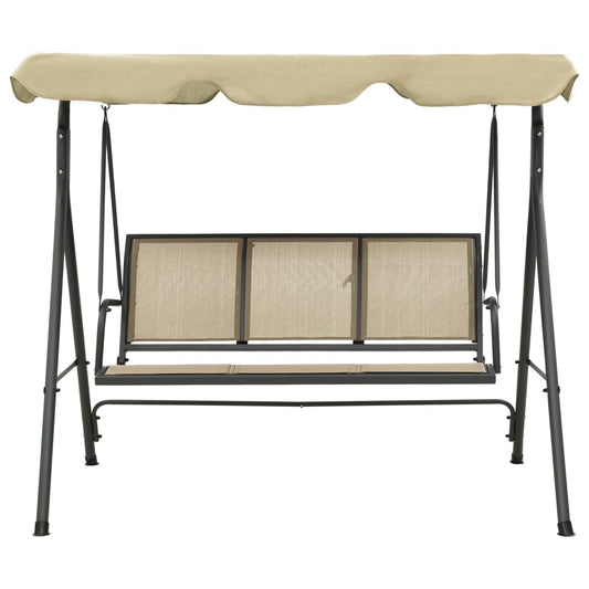 Garden Swing Chair with Canopy Anthracite and Sand Garden Swing Chair with Canopy Anthracite and Sand