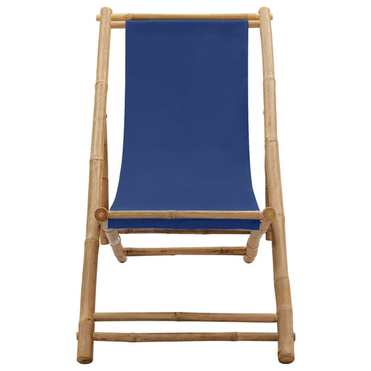Deck Chair Bamboo and Canvas Navy Blue Deck Chair Bamboo and Canvas Navy Blue